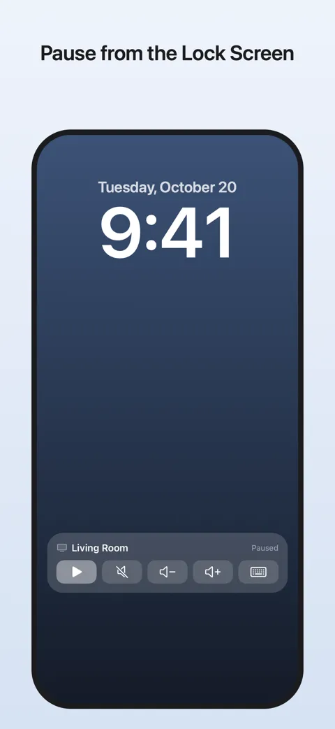 Screenshot: Pause from the Lock Screen